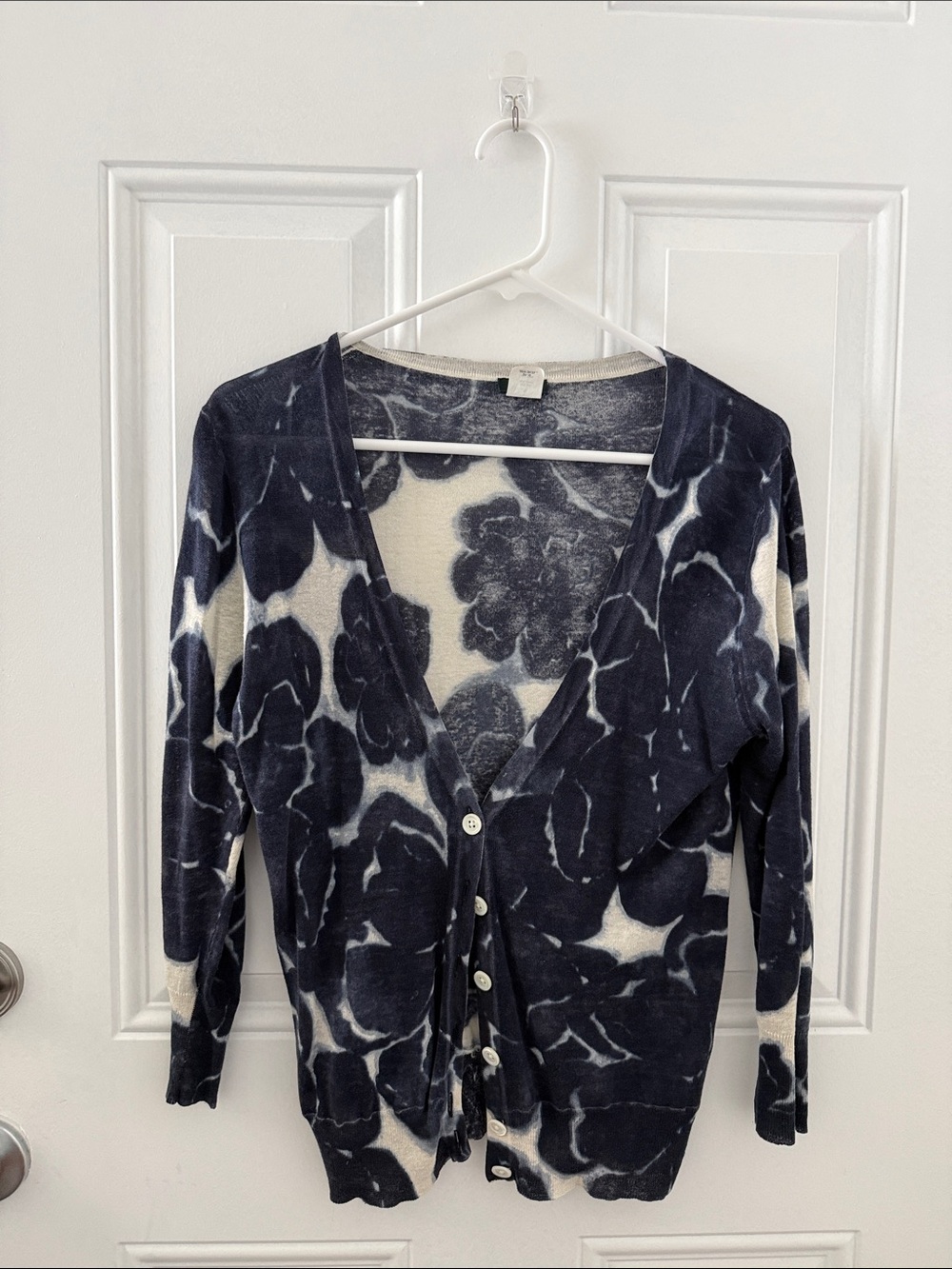 J.Crew Silk & Linen Floral Print Cardigan – Size Small